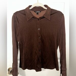 Banana Republic Chocolate Brown Button-Up Shirt